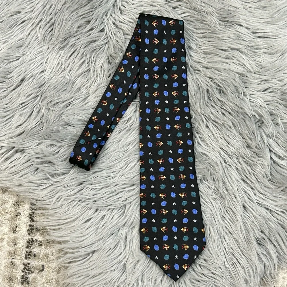 Tropicals‎ By Tango Men's Seashell And Fish Underwater Designed Silk Tie NWT